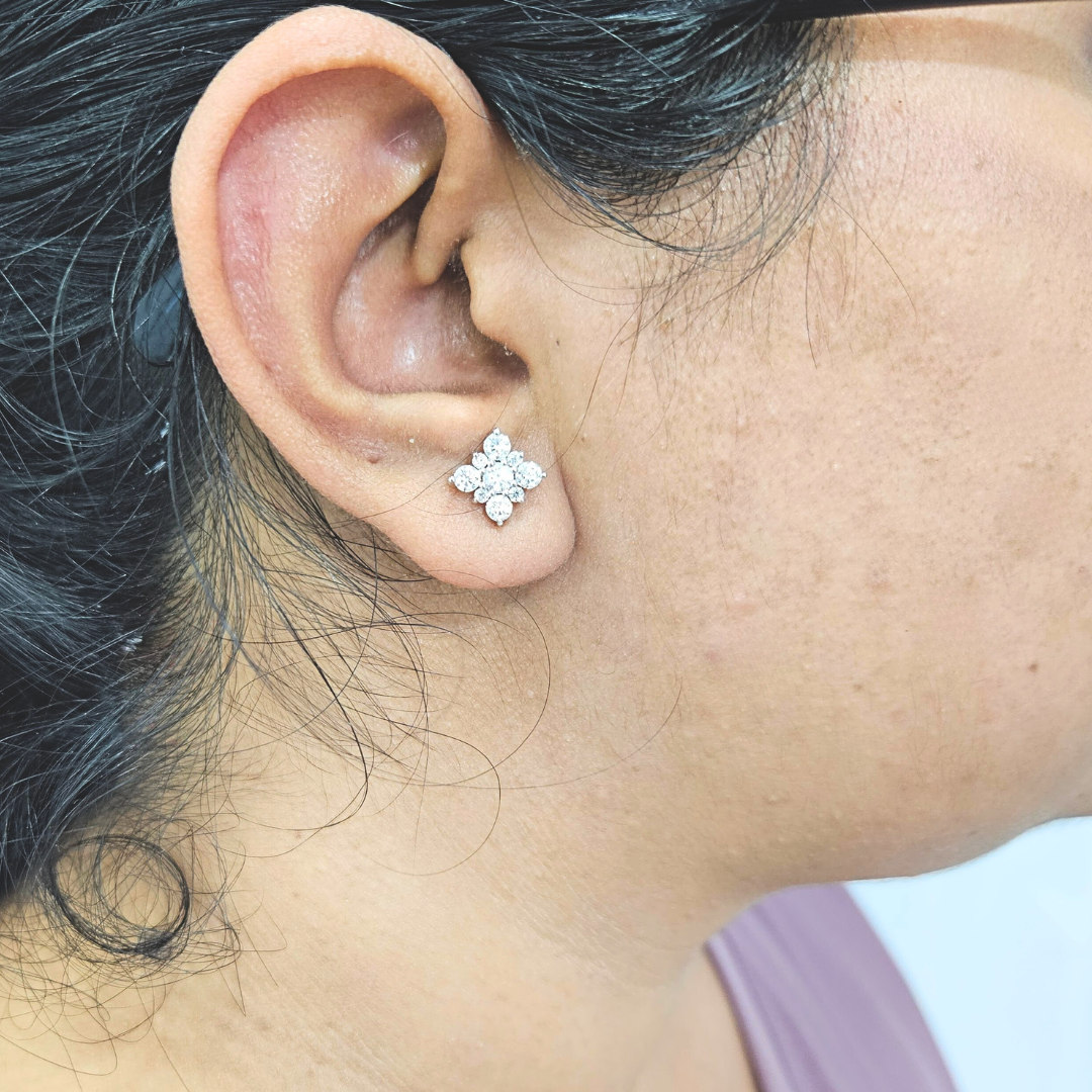 Aarvi lab diamond and moissanite ear ring by Vai Ra