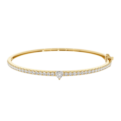 Heart Pave Diamond Bangle (1.1 CT)