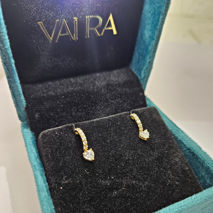 Heart drop Lab diamond and moissanite by Vai Ra