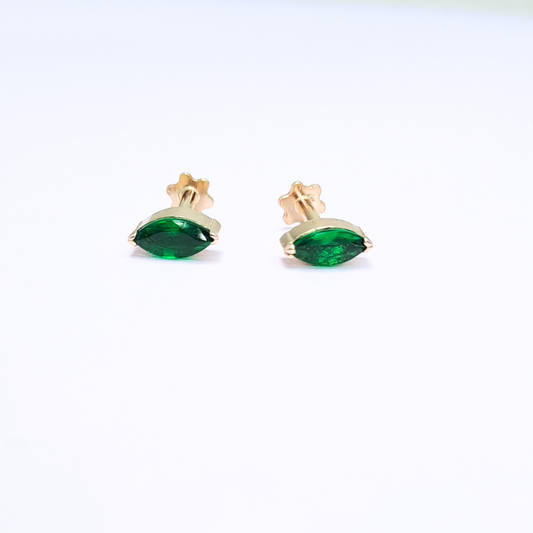 Green Leaf Piercing Earring