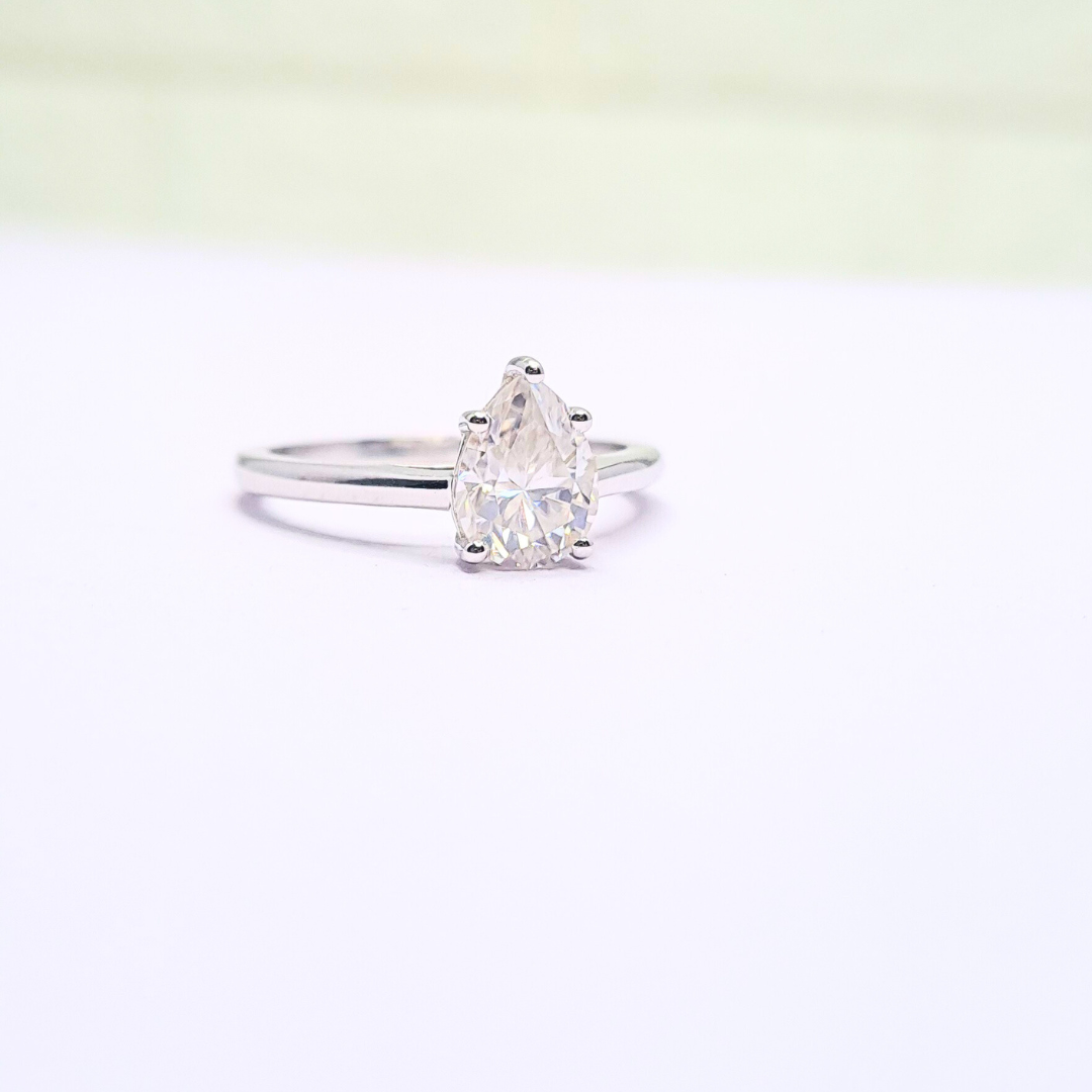 Pear Cathedral Ring  (1 CT-2CT)