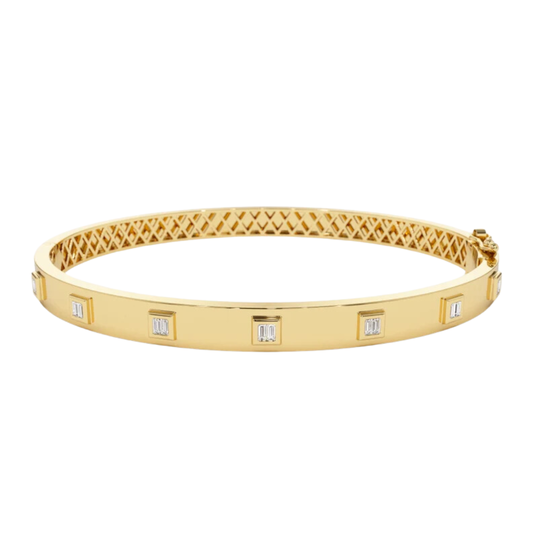 Baugette Bezel Bangle (0.22 CT)