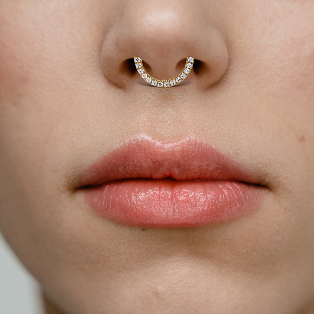 Diamond Pave Septum Piercing Ring