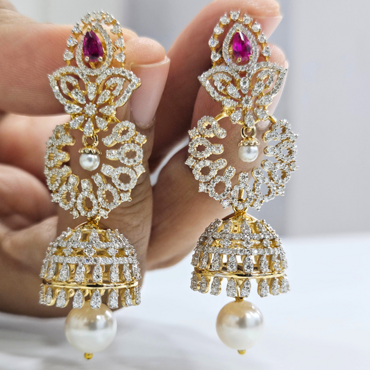 Charitha Lab Diamond Jhumka from Vai Ra