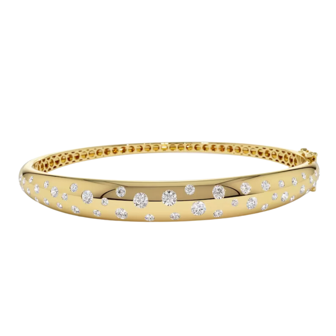 Cloud Studded Diamond Bangle (1.2 CT)