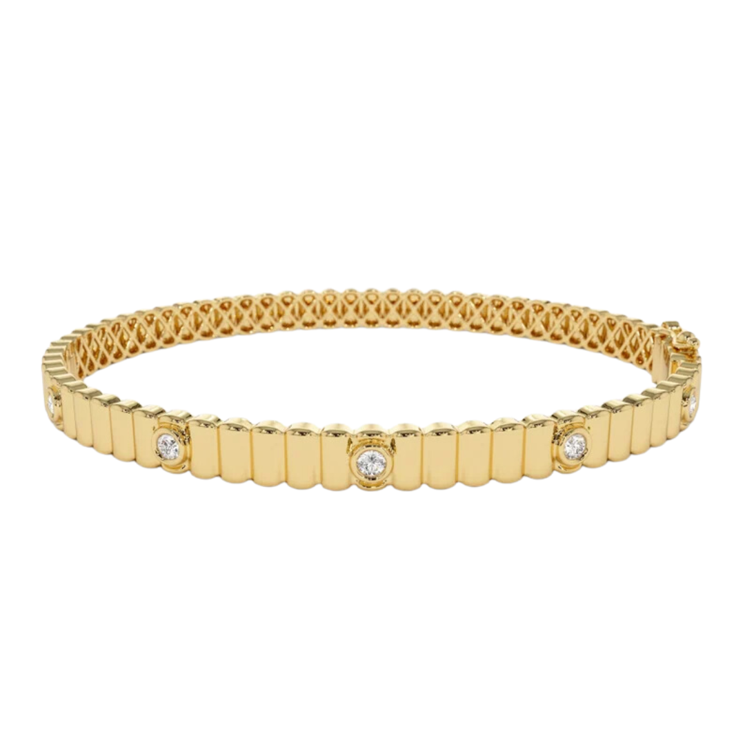 Flute Diamond Bangle (0.14 CT)