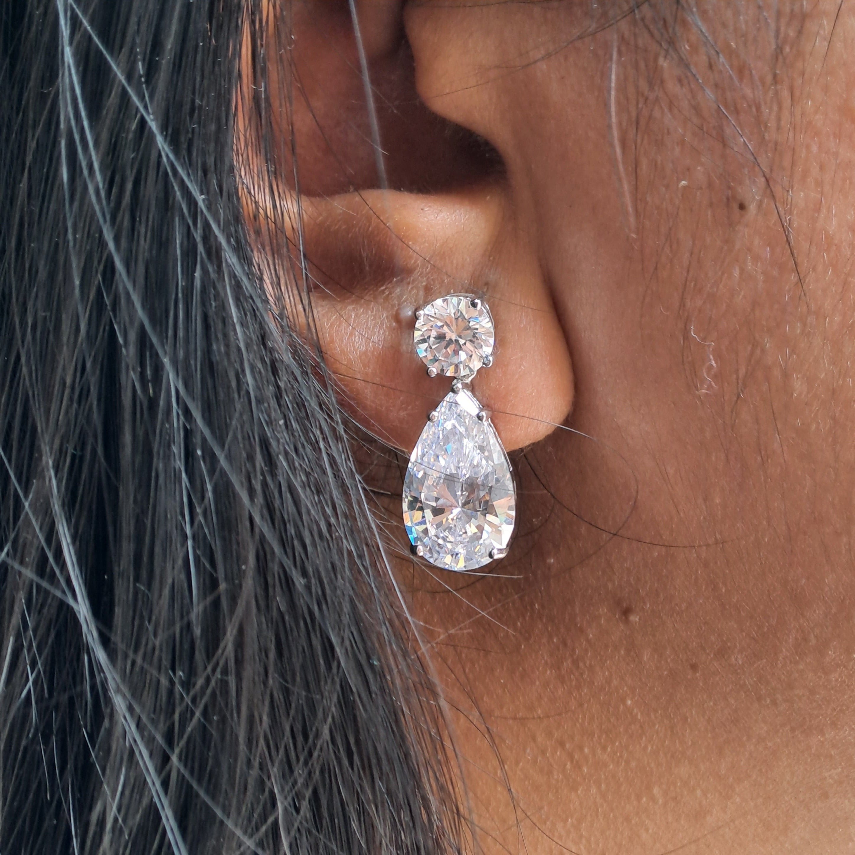 Moissanite on sale pear earrings