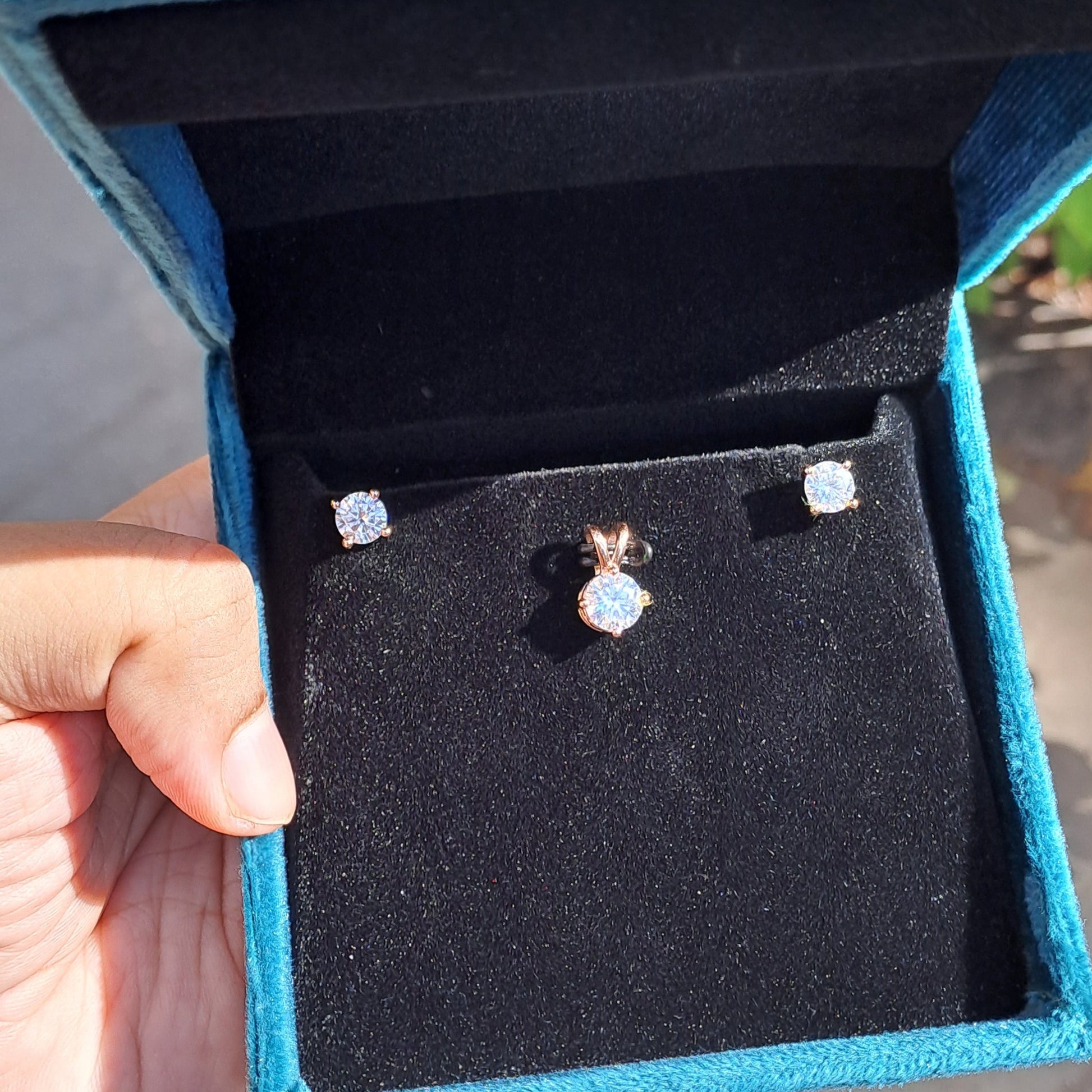 Moissanite Diamond Earring and Pendant Set