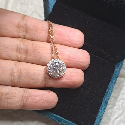 Moissanite Diamond Pendant with chain necklace