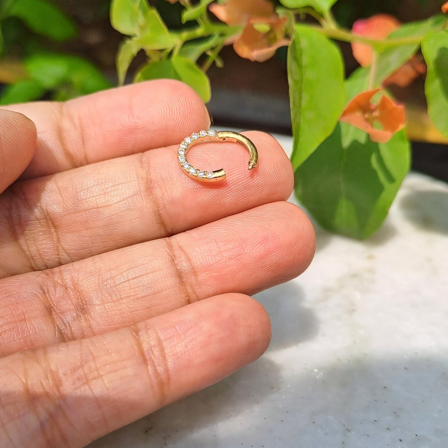 Diamond Pave Septum Piercing Ring