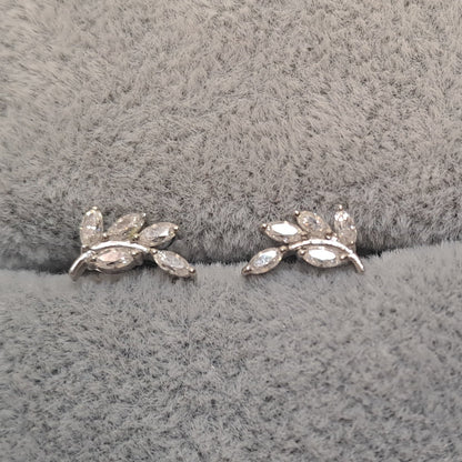 Olive Branch Diamond Piercing Earrings