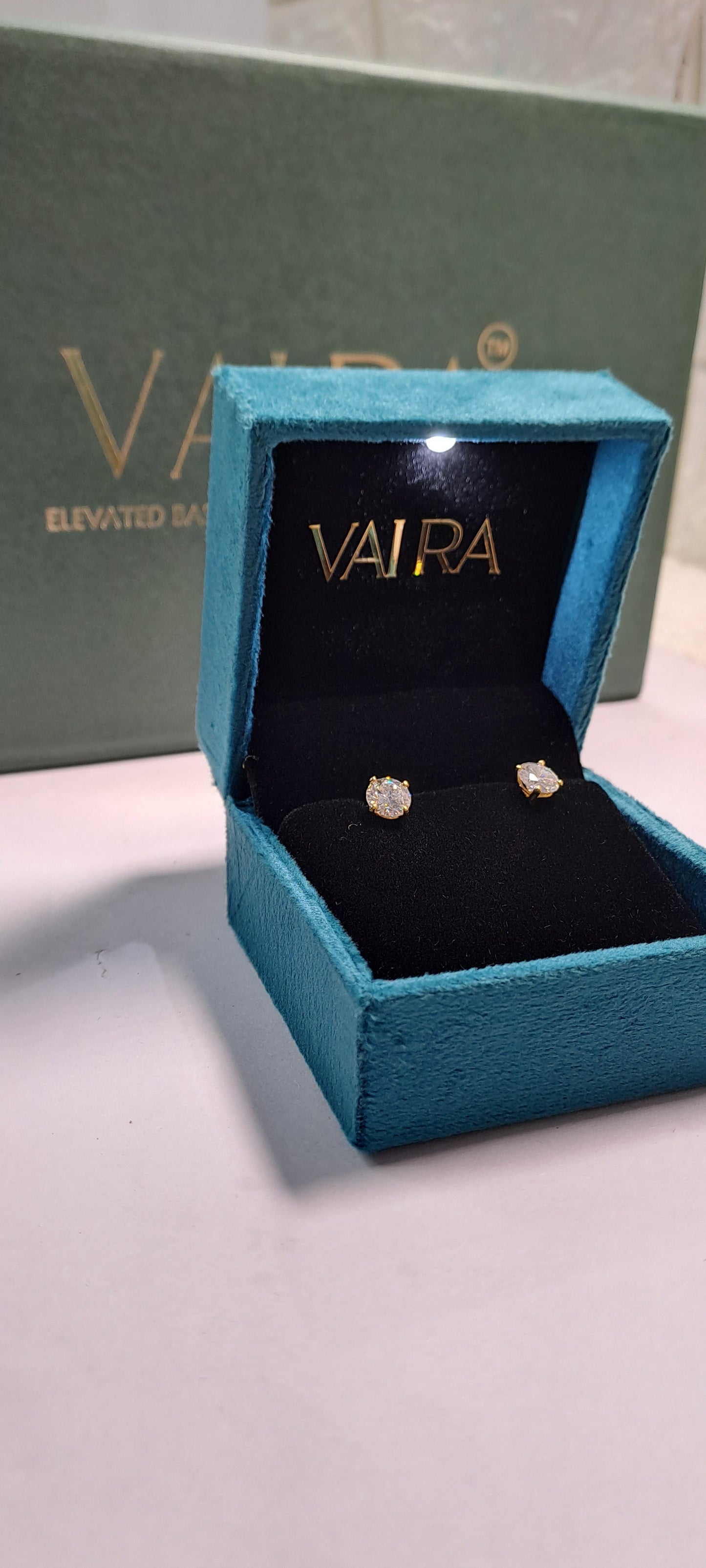 1.5 CT Each Round Solitaire Earrings 10KT Gold (Next Day Ship)