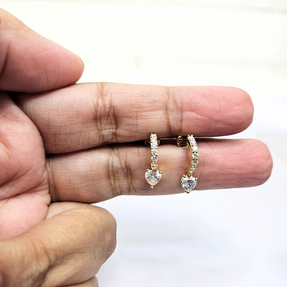 Heart drop Lab diamond and moissanite by Vai Ra