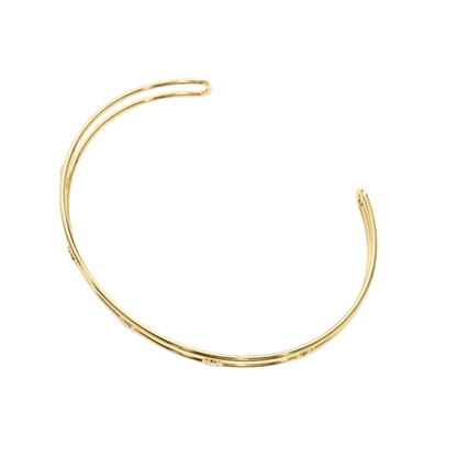 Bezel Round Bangle Cuff (0.4 CT)