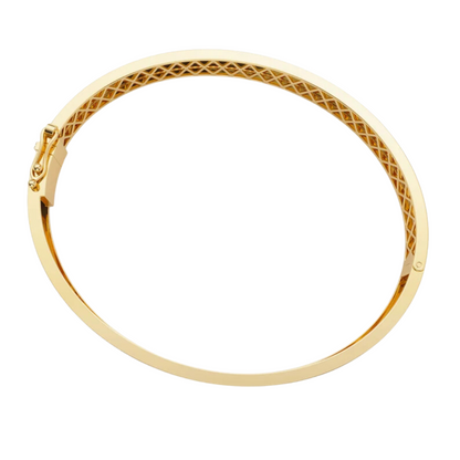 Roman Numeral Personalized Gold Bangle Bracelet (0.03 CT)