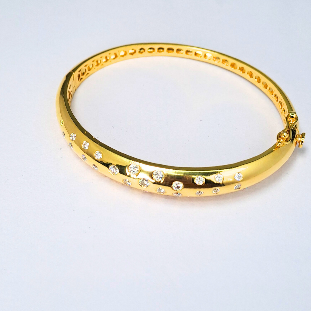 Cloud Studded Diamond Bangle (1.2 CT)