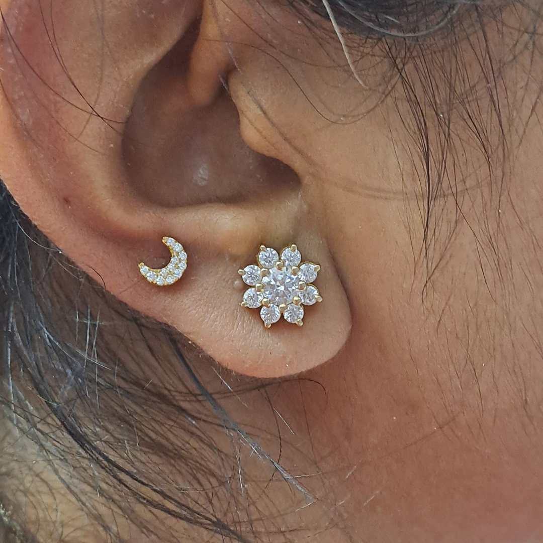 Diamond Moon Multipiercing Earrings