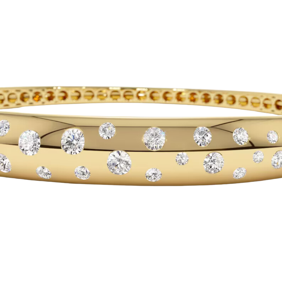 Cloud Studded Diamond Bangle (1.2 CT)