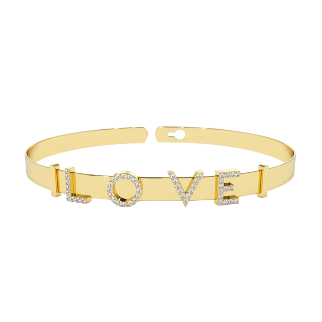 Personalised Sliding Diamond Initials Bangle (0.55 CT)