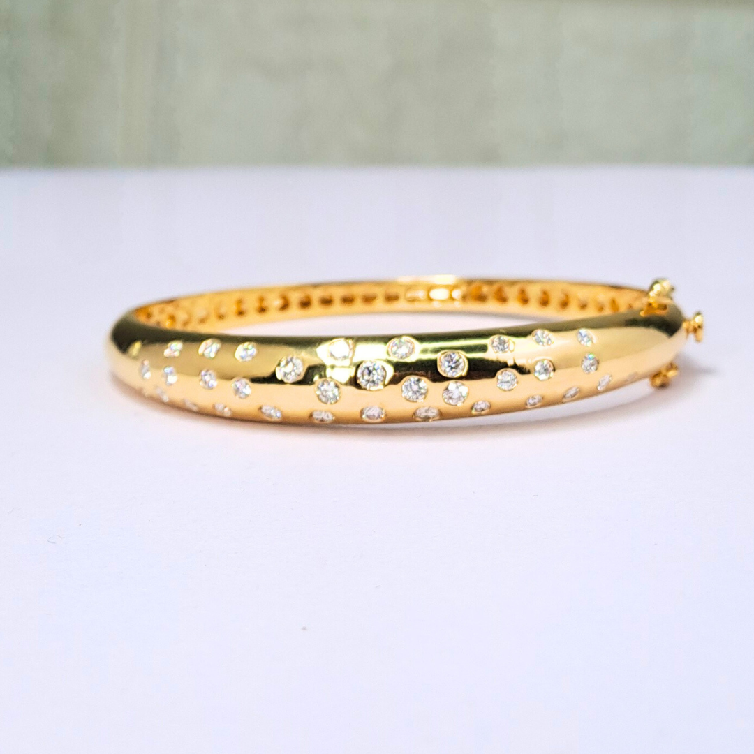 Cloud Studded Diamond Bangle (1.2 CT)