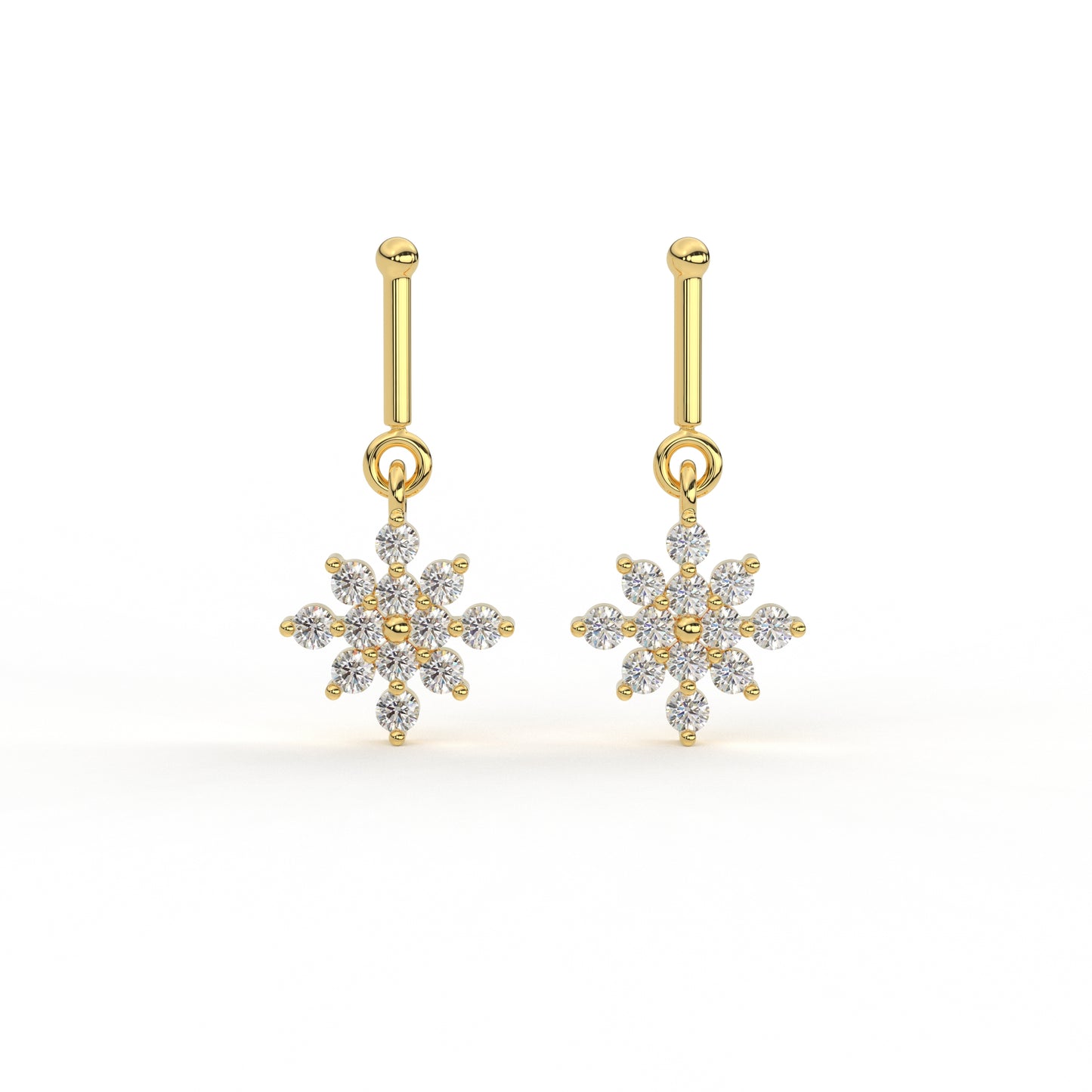 Cosmos Helix Diamond and Moissanite Earring  bugadi by Vai Ra