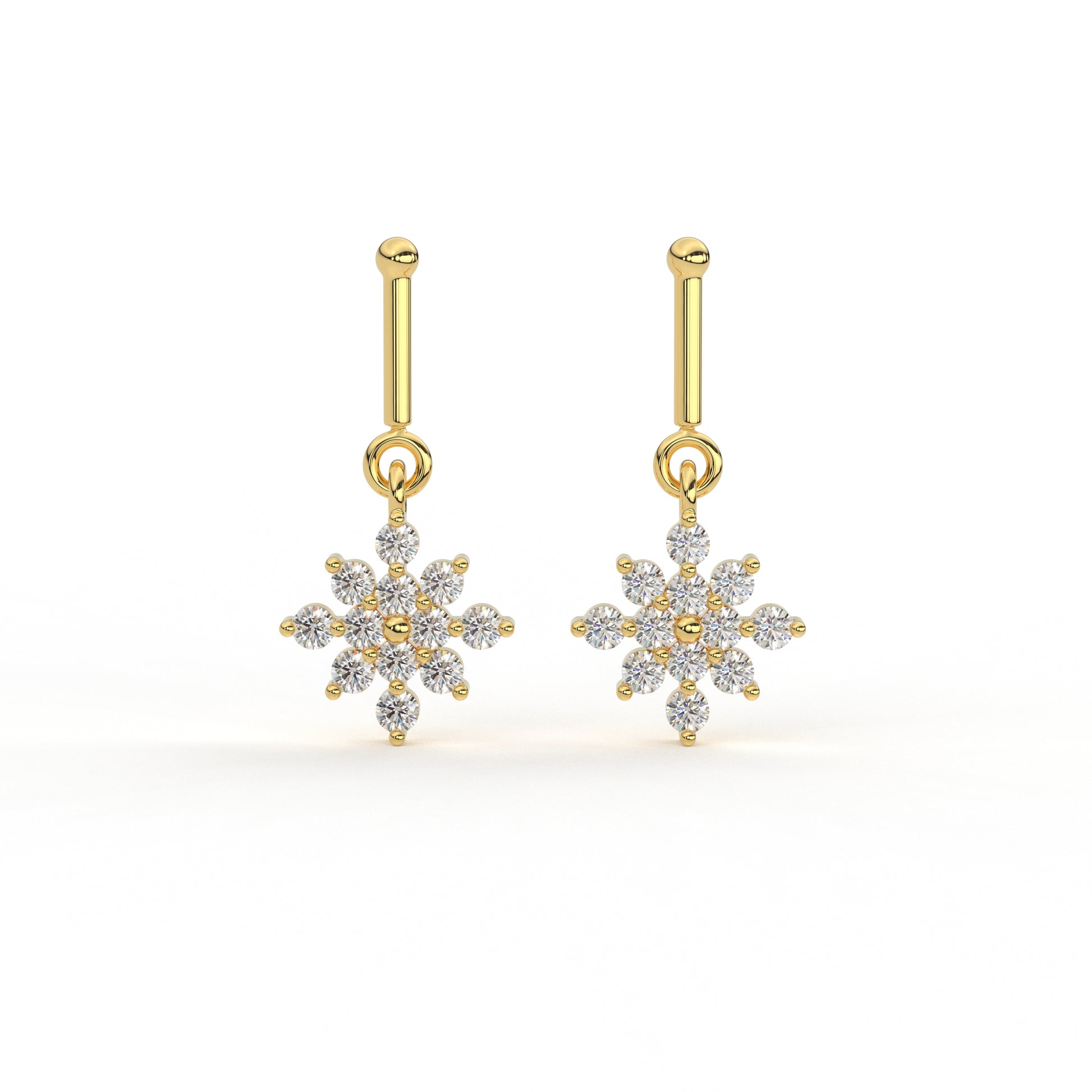 Cosmos Helix Diamond and Moissanite Earring  bugadi by Vai Ra