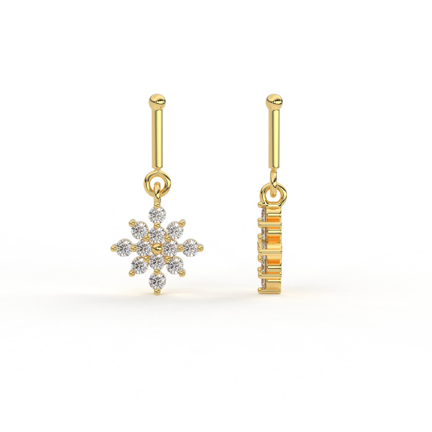 Cosmos Helix Diamond and Moissanite Earring  bugadi by Vai Ra