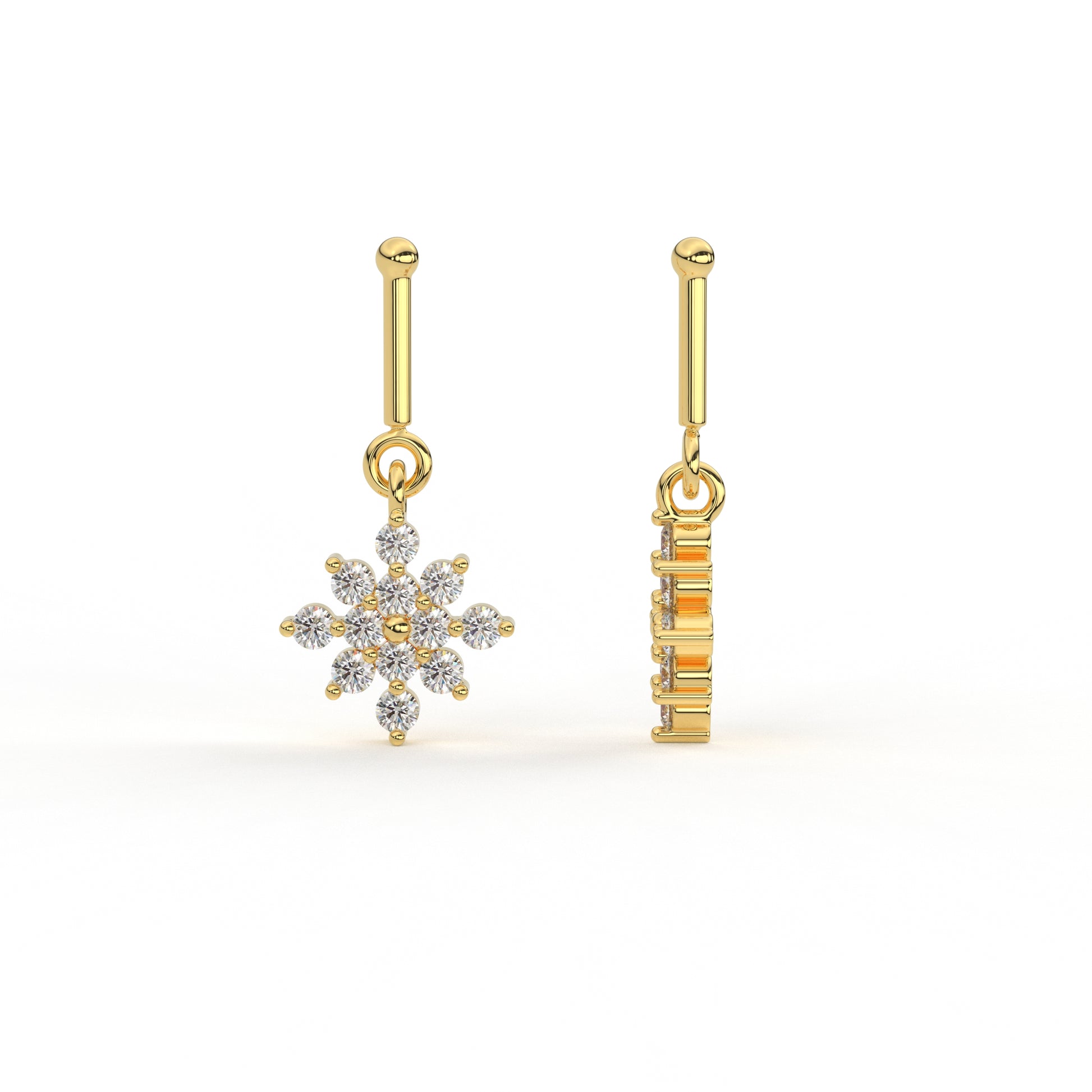 Cosmos Helix Diamond and Moissanite Earring  bugadi by Vai Ra