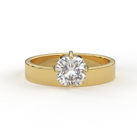 Aubrey Cigar Solitaire Band Ring (1CT)