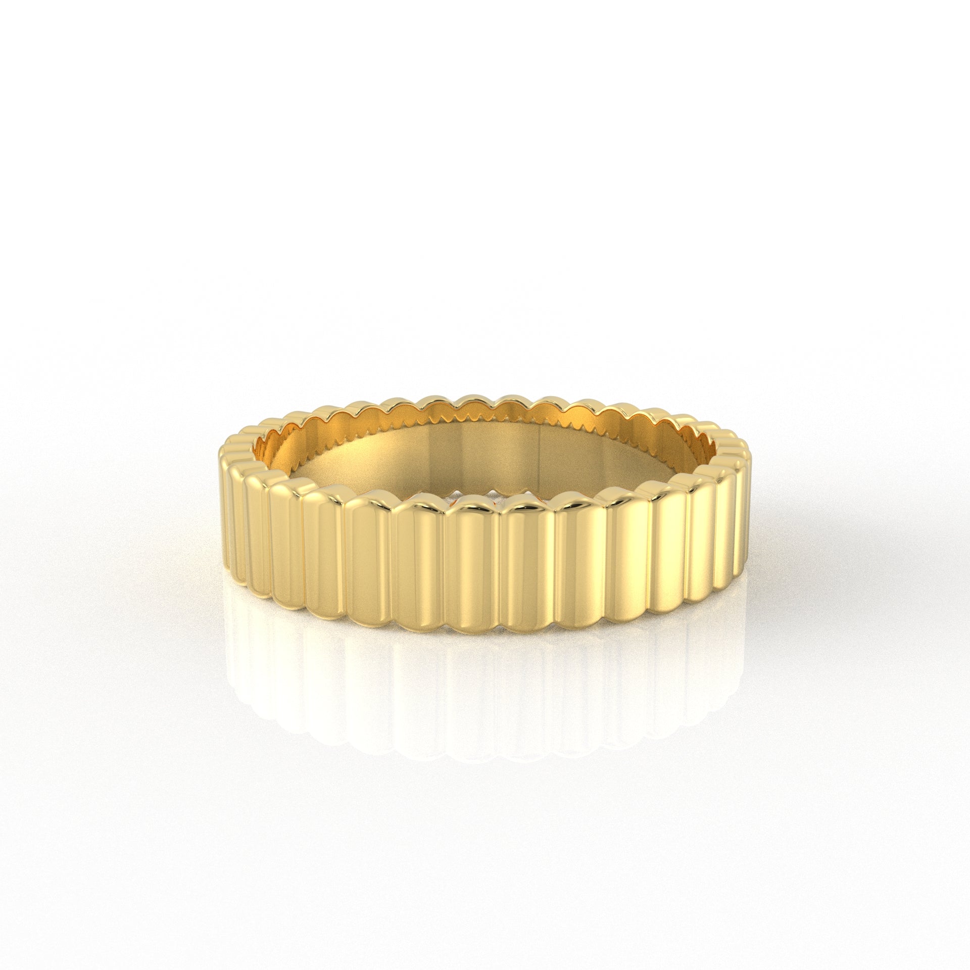 Viren pleated Ring in Gold and Platinum by Vai Ra