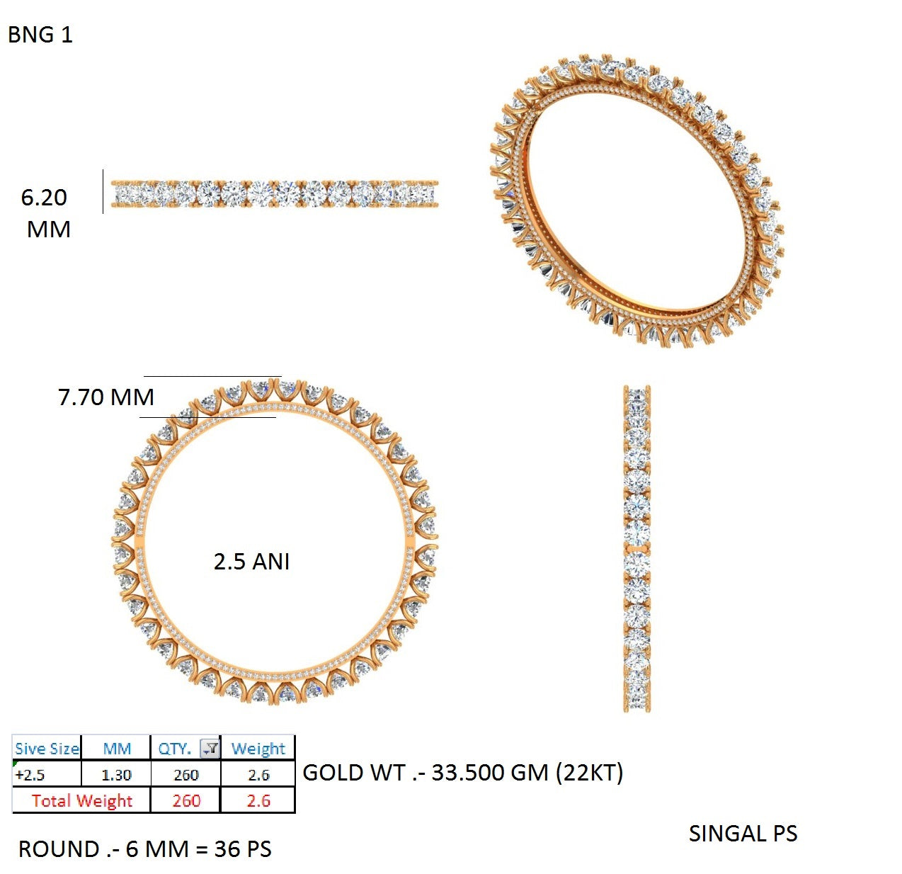 Royal Tennis Bangles (28.99 CT)