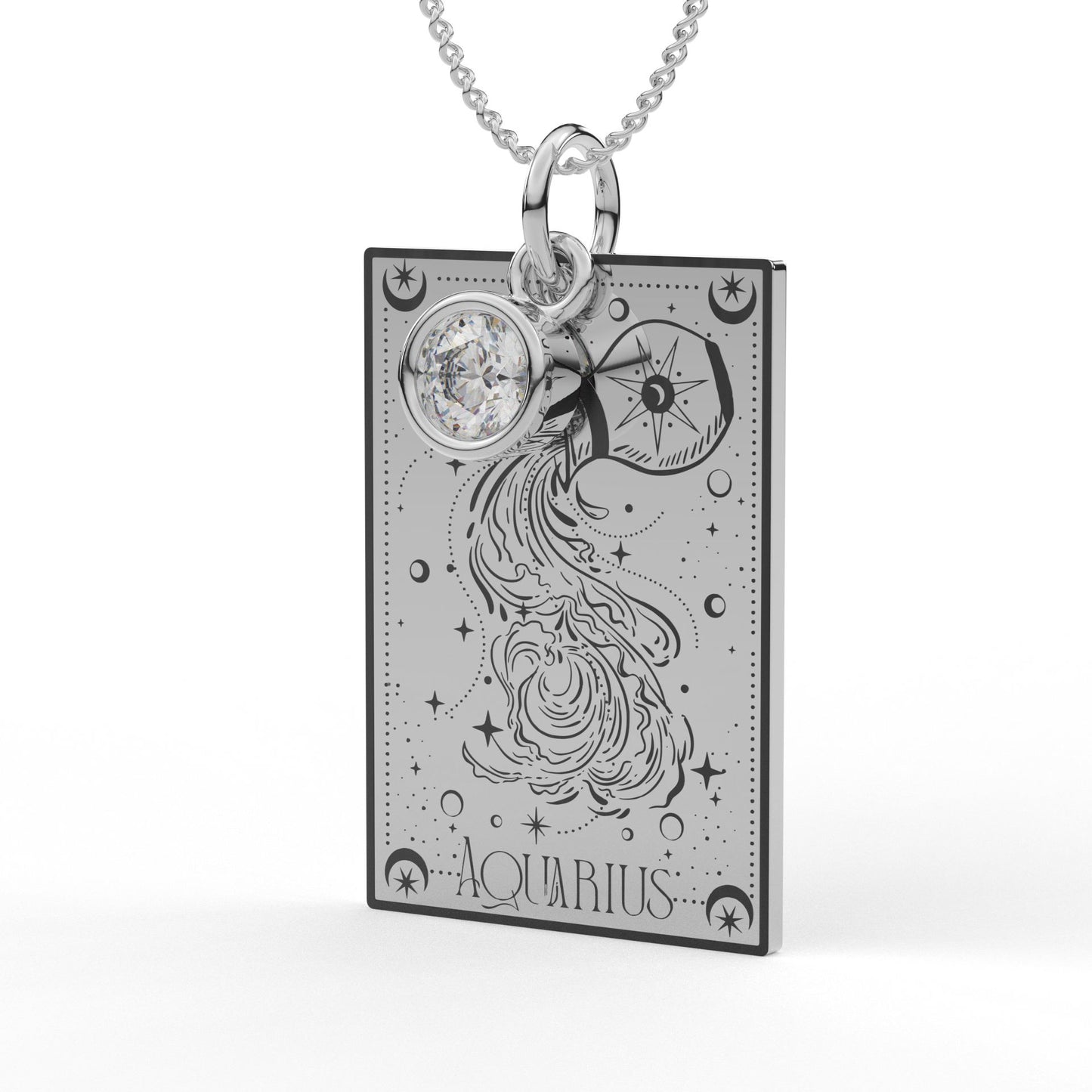 Personalised Zodiac Tarot Card Pendant