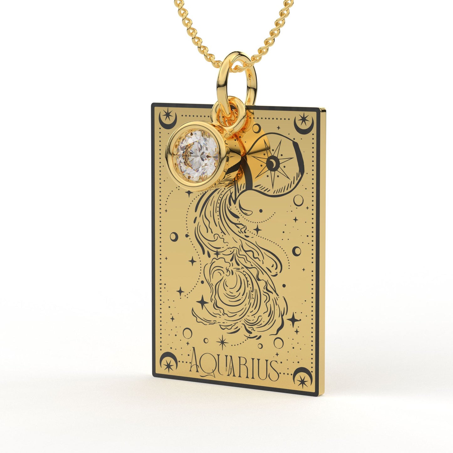 Personalised Zodiac Tarot Card Pendant