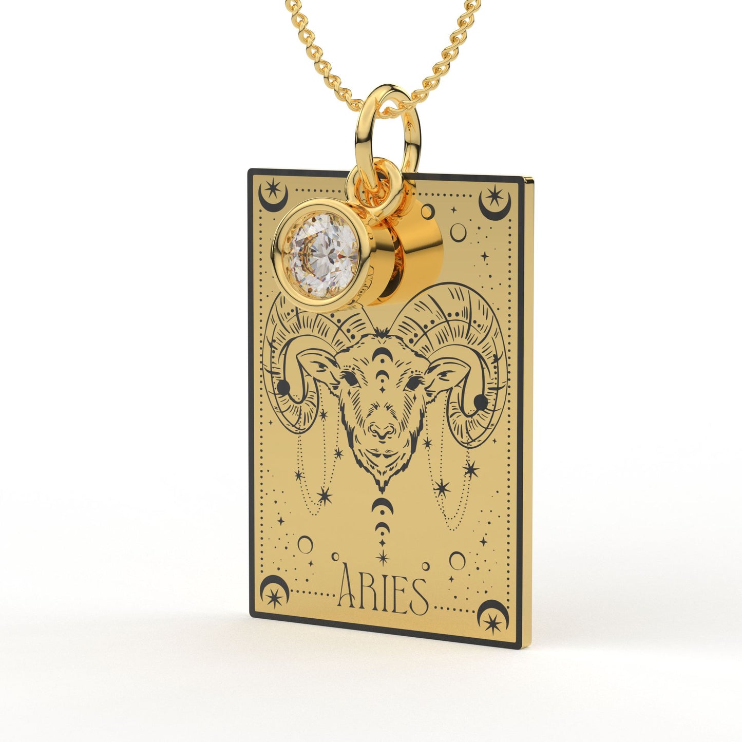 Personalised Zodiac Tarot Card Pendant