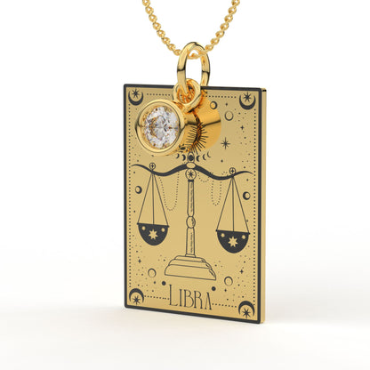 Personalised Zodiac Tarot Card Pendant