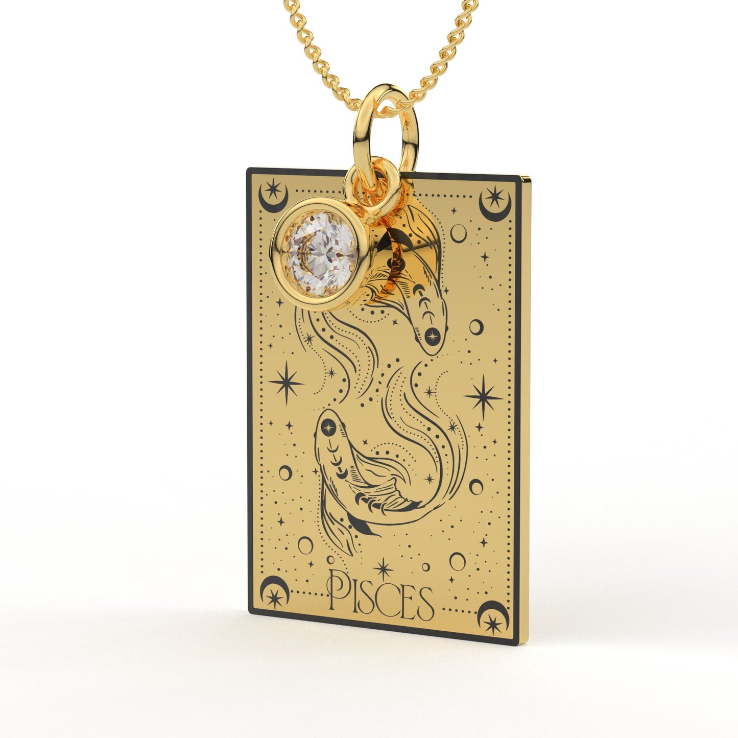 Personalised Zodiac Tarot Card Pendant