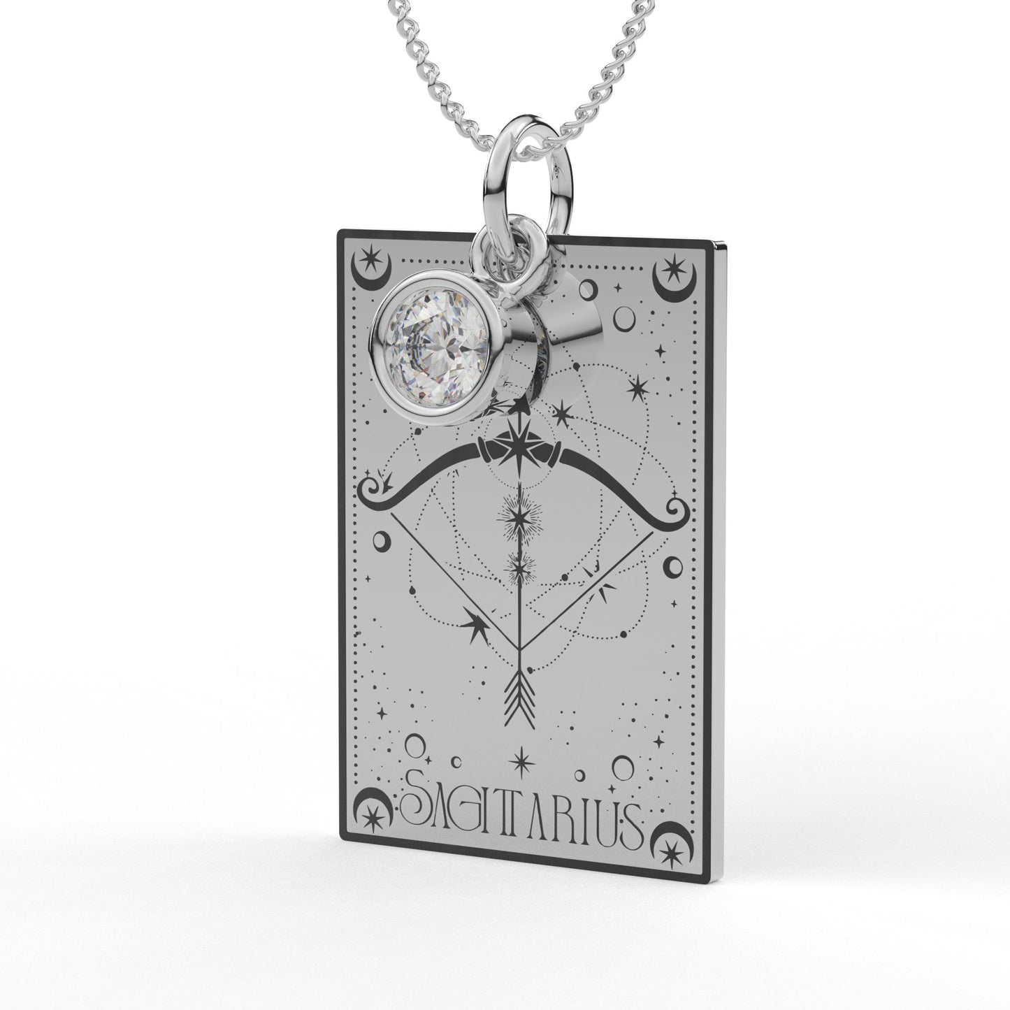 Personalised Zodiac Tarot Card Pendant