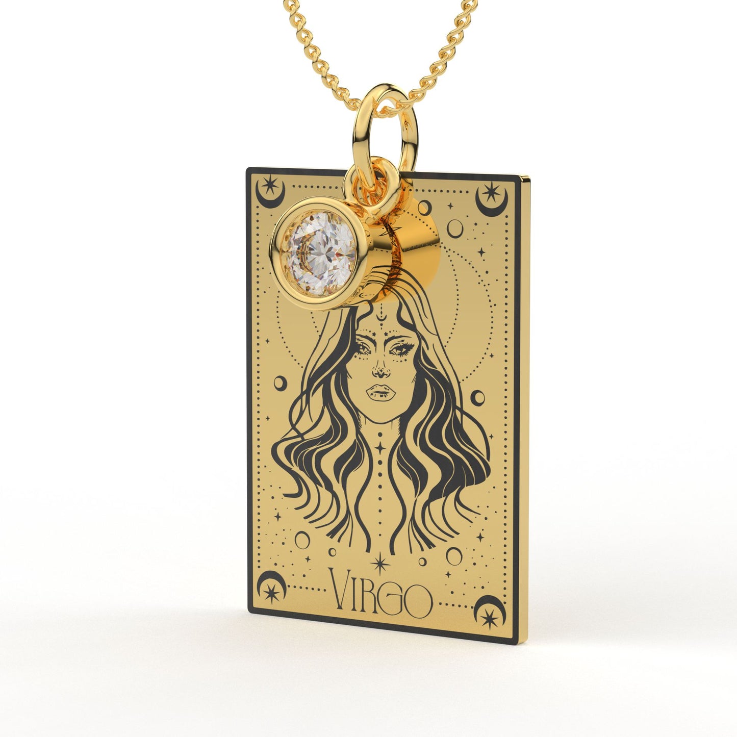 Personalised Zodiac Tarot Card Pendant