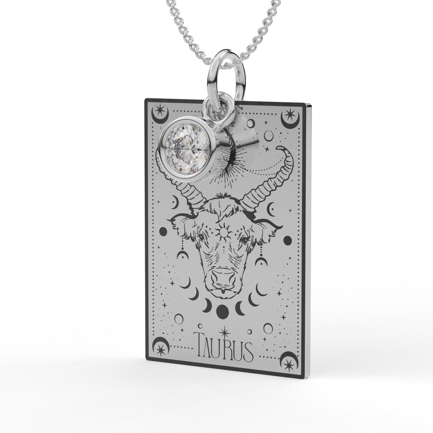 Personalised Zodiac Tarot Card Pendant