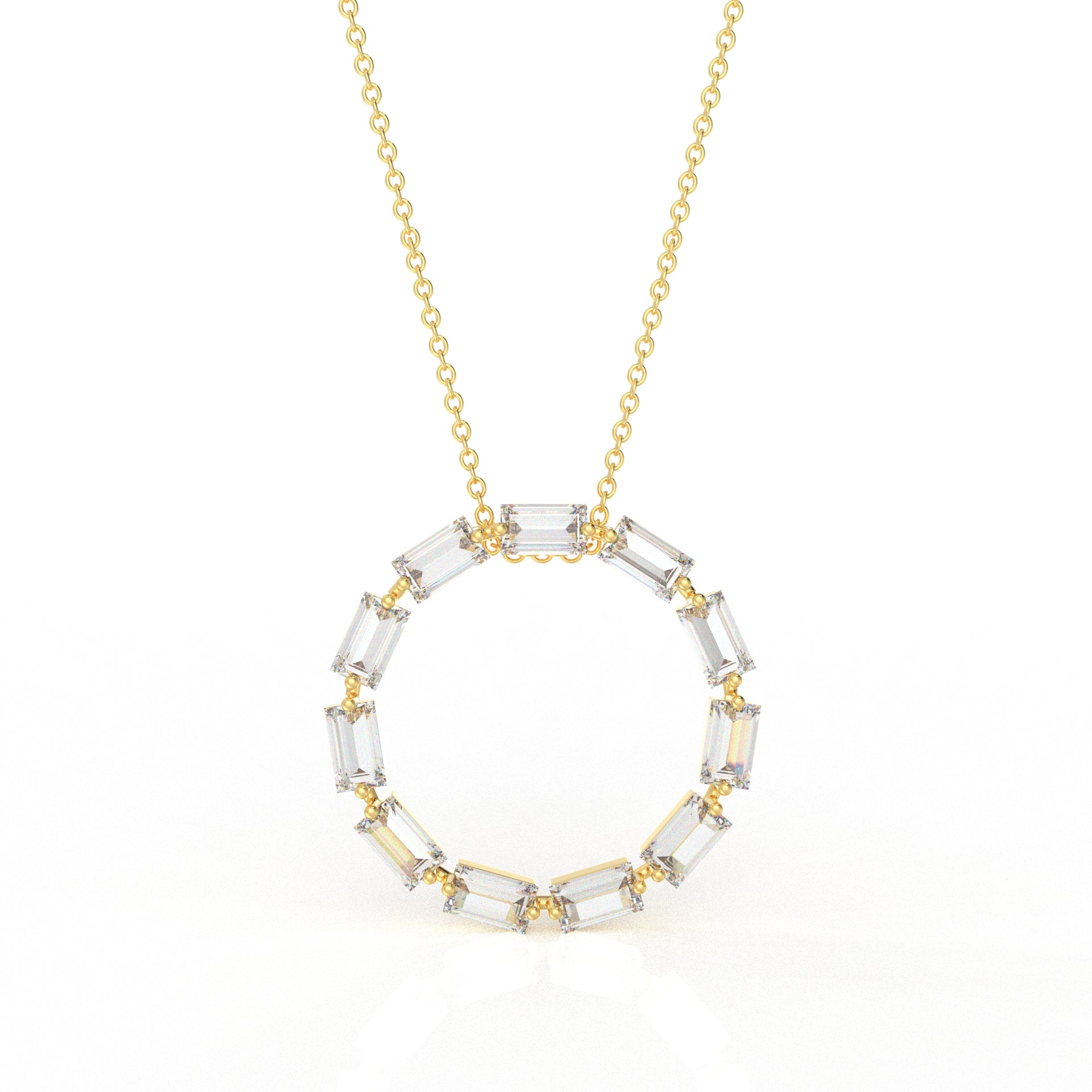 Vai Ra - Mia Baguette Necklace- Moissanite Diamond Pendant