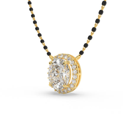 Oval Halo Mangalsutra (2.8 CT)