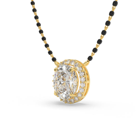 Oval Halo Mangalsutra (2.8 CT)