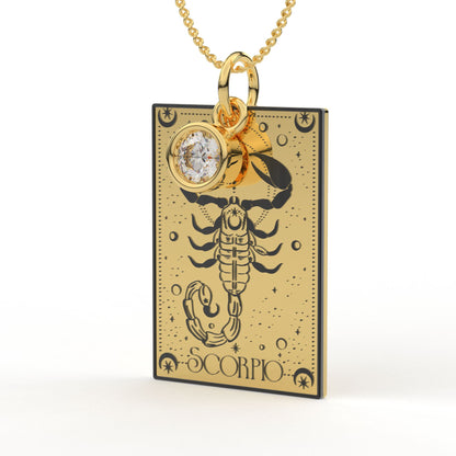 Personalised Zodiac Tarot Card Pendant