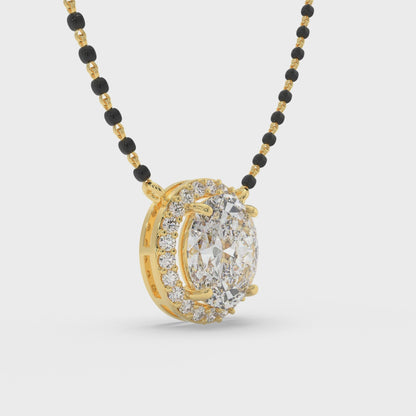 Oval Halo Mangalsutra (2.8 CT)