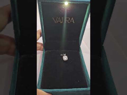 Solitaite Cushion Pendant Lab diamond and moissanite by Vai Ra