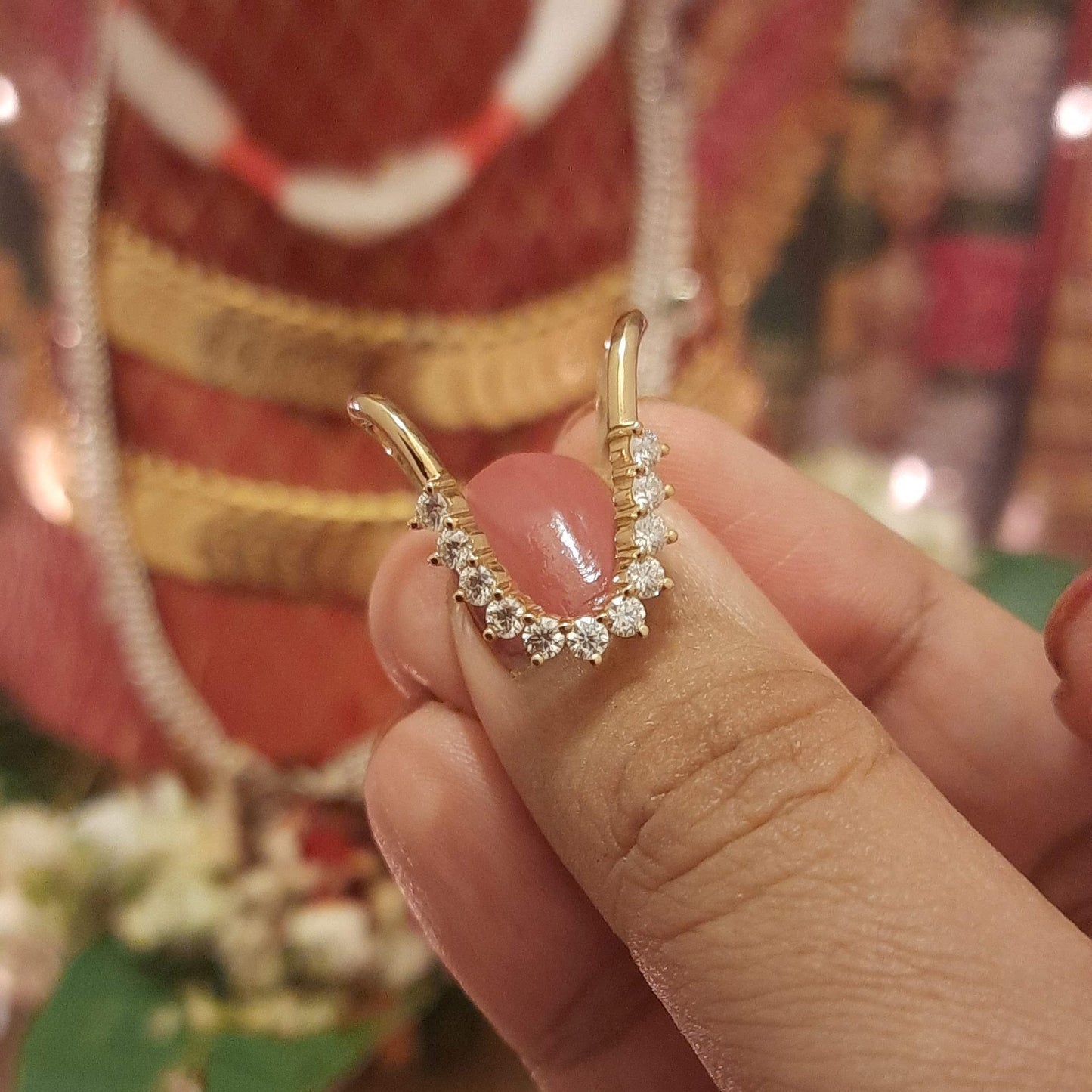 Traditional vanki moissanite diamond ring