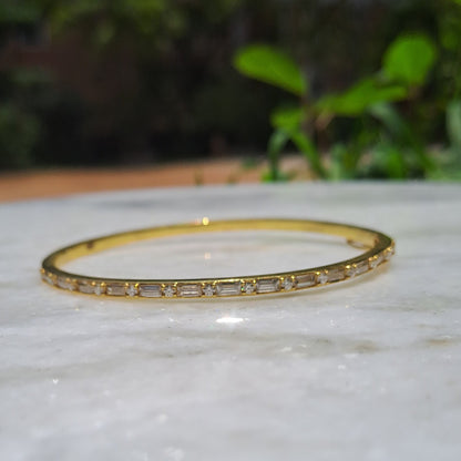 Baguette Moissanite Diamond Bangle