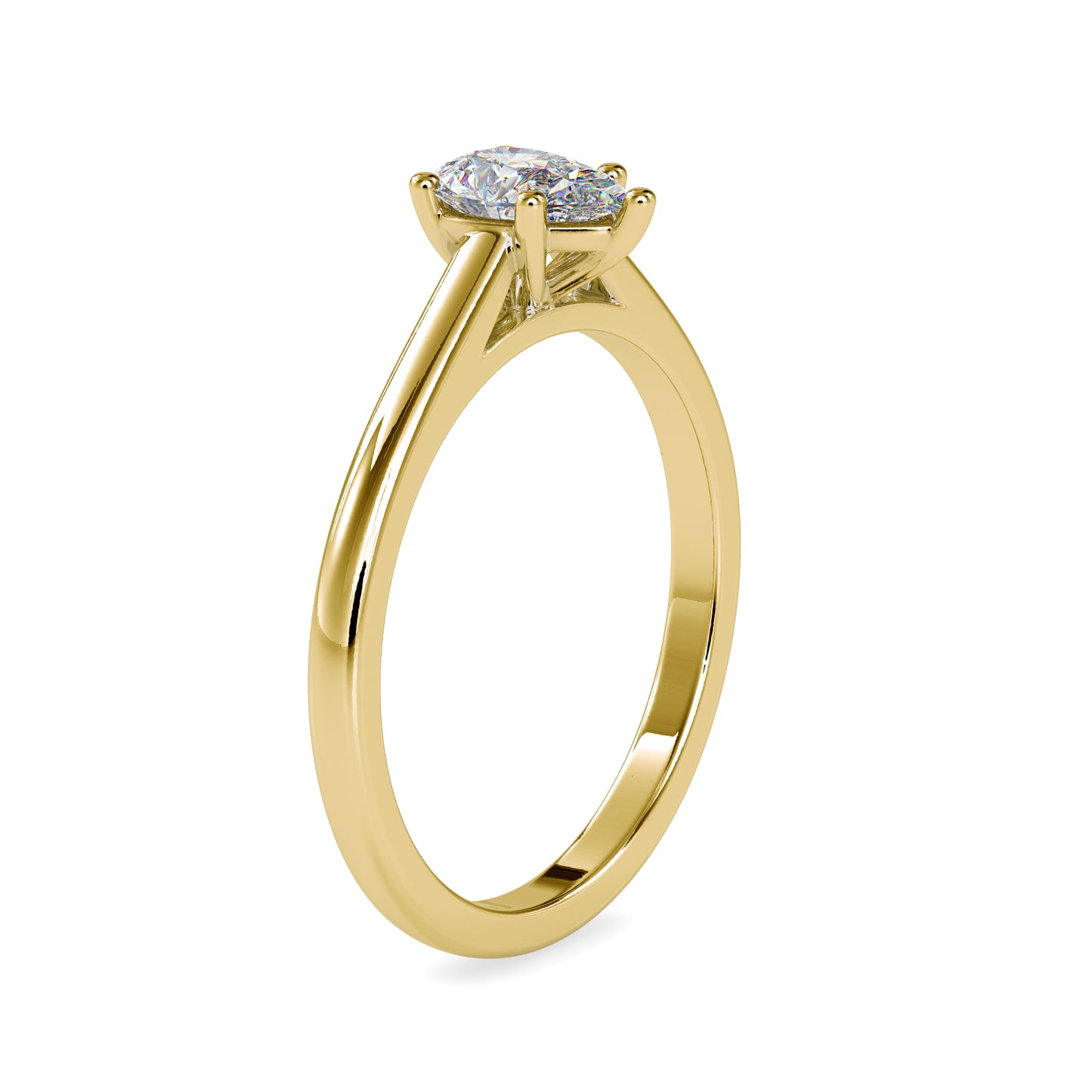 Alectrona Moissanite diamond Solitaire Gold Ring - 0.53 Ct