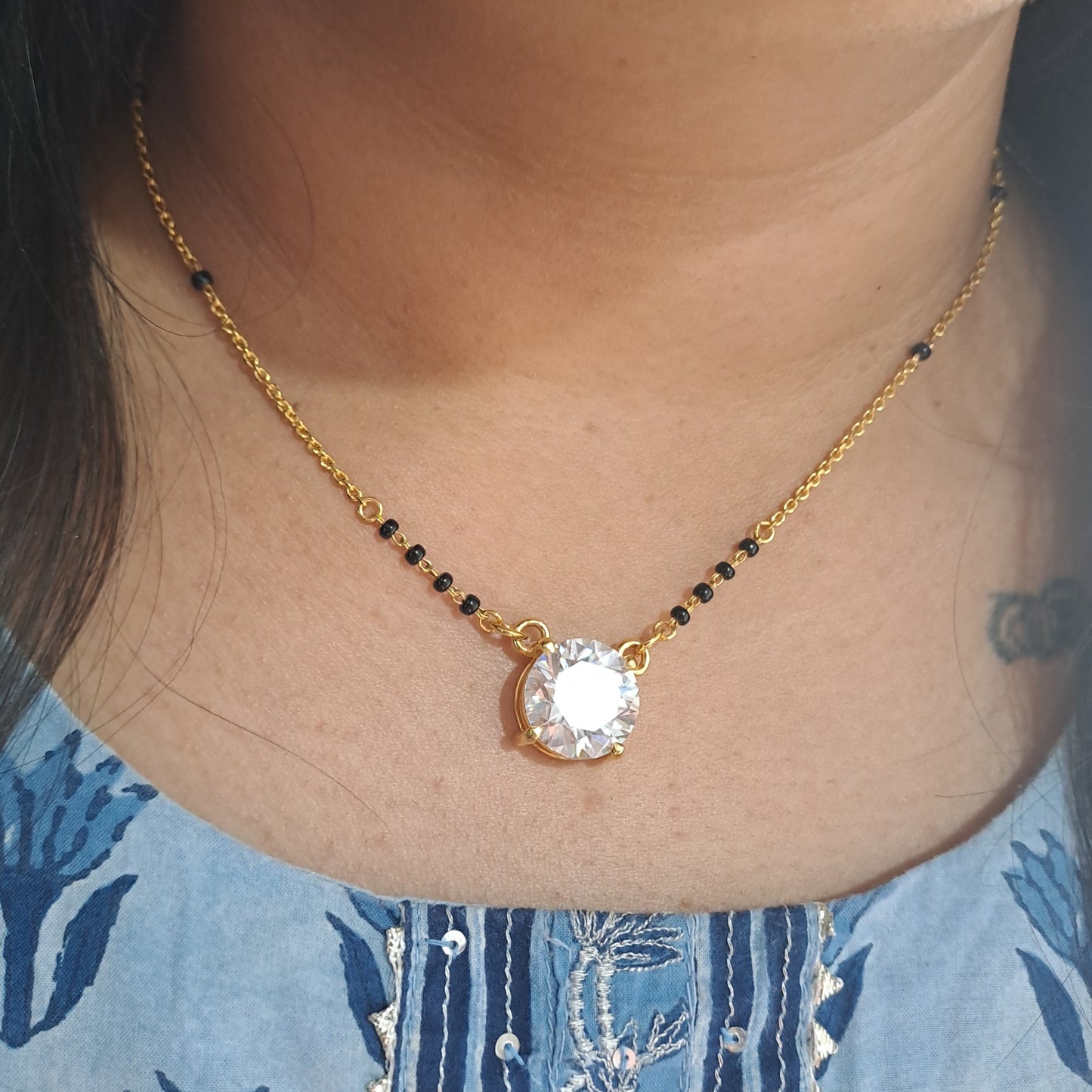 Kiara Moissanite Diamond Mangalsutra in gold