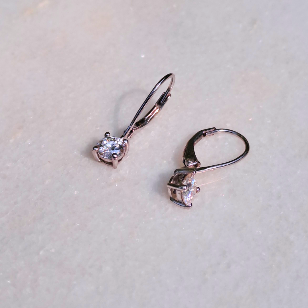 Kids Round Drops Moissanite Earrings